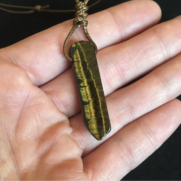 Tiger’s Eye Natural Stone Pendant Necklace - Picture 5 of 8